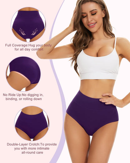 🎁Kup 1 i otrzymaj 5 opakowań✨Bawełniane majtki plus size z wysokim stanem dla kobiet