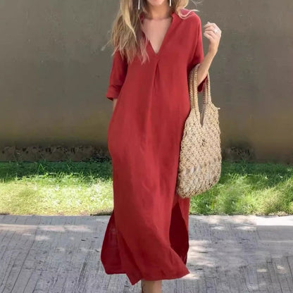 🌸OSTATNI DZIEŃ PROMOCJI - 50% ZNIŻKI🌸Elegancka sukienka z rozcięciem pod szyją